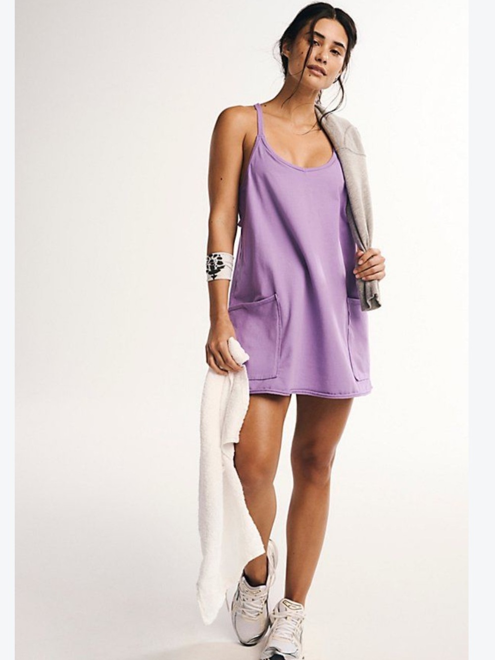 Free People Movement FP Movement Hot Shot Mini Dress lavender purple cotton M